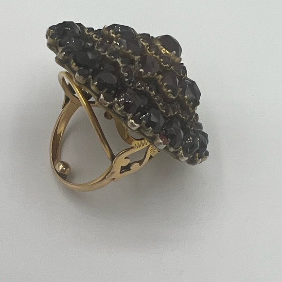 Spectacular Gold and Garnet Cocktail Ring - Picture 6 of 9